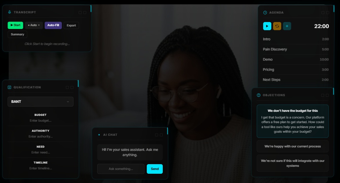 RepsPublic Live HUD on a real sales call